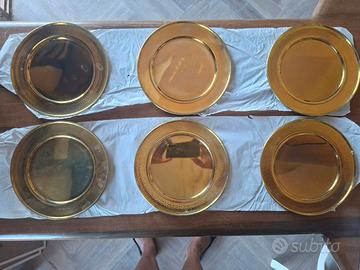 Set 6 piatti vintage AR-VEN in ottone, '60/'80