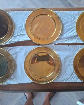 Set 6 piatti vintage AR-VEN in ottone, '60/'80