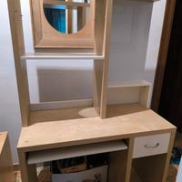 Scrivania con ripiano a scorrimento + lavagna