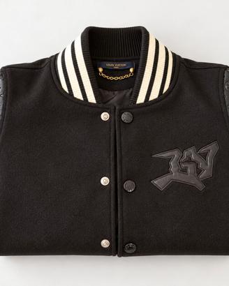 Bomber Total Black con Maniche in Pelle Goffrata,