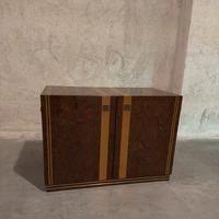 Credenza Vintage anni '70 in Radica e Ottone