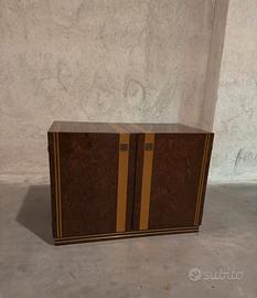 Credenza Vintage anni '70 in Radica e Ottone