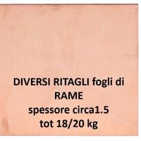 Ritagli di fogli di rame