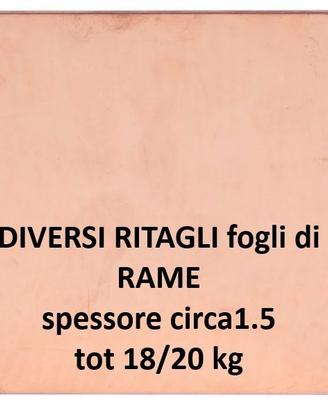 Ritagli di fogli di rame