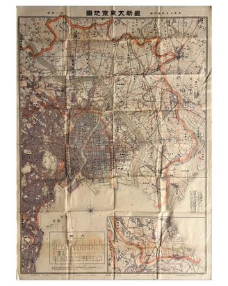 Mappa originale Tokyo 1925 dimensioni 109x78 cm