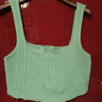 top verde Stradivarius taglia S con cartellino 