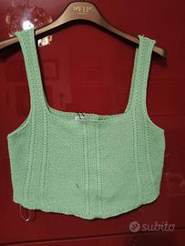 top verde Stradivarius taglia S con cartellino 
