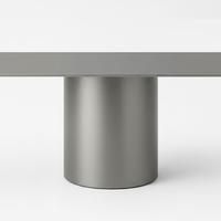 Tavolo acciaio con base cilindrica