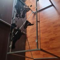 Scrivania con piano in vetro 130x60