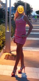 Vestito corto a righe,cotone,BluGirl Folies,Tg.40