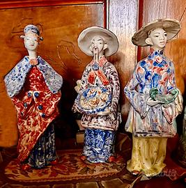 statuine cinesi vintage in ceramica