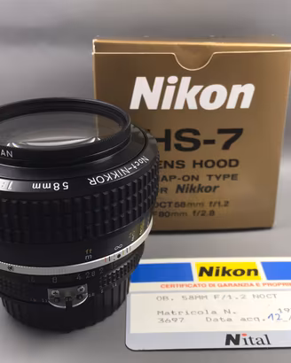 Obiettivo Noct Nikkor Nikon 58mm f1.2 AIS