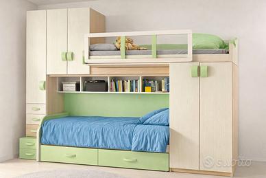Letto a castello con armadi (a ponte)