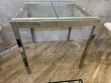 tavolo ikea allungabile,trasparente/cromatov