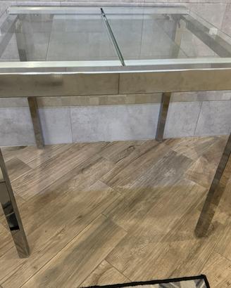 tavolo ikea allungabile,trasparente/cromatov