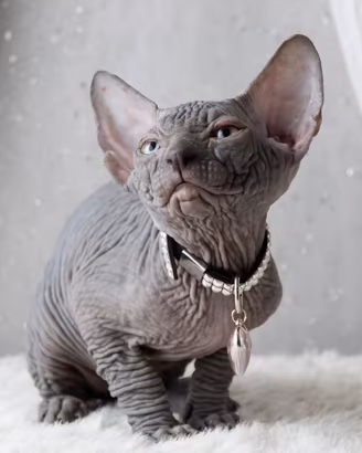 Cucciolo sphynx blu solido