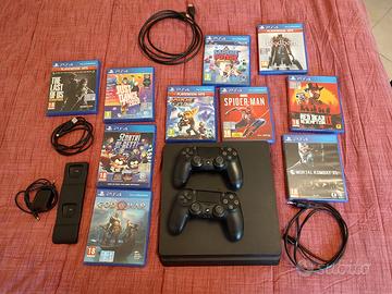 PS4 slim 1 TB, 2 controller, base di ricarica