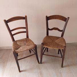 coppia di sedie Campagnole in legno 
