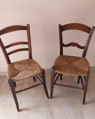 coppia di sedie Campagnole in legno 
