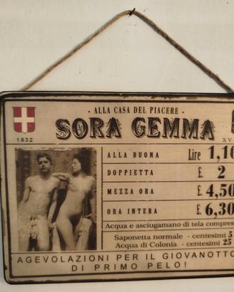 STAMPA SU LEGNO, ANTICO BORDELLO