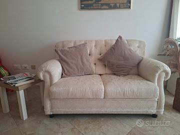 Splendido Divano Tessuto Damascato Crema/Beige 