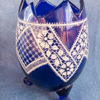 vasetto in vetro temperato e soffiato vintage 70