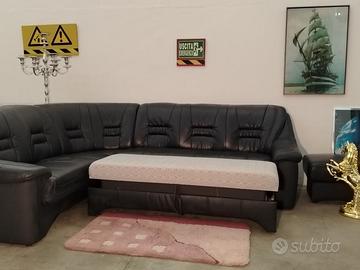 DIVANO LETTO ad angolo in vera pelle ! CONSEGNA