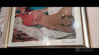 Salvatore Fiume - firmata con cornice dorata 