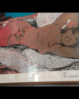 Salvatore Fiume - firmata con cornice dorata 