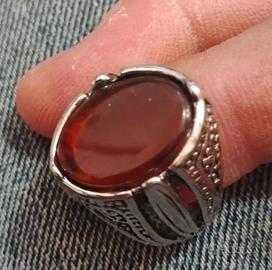 Anello Pakistan in Argento 925 con gemma Rossa 