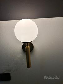 Coppia di applique da parete effetto ottone