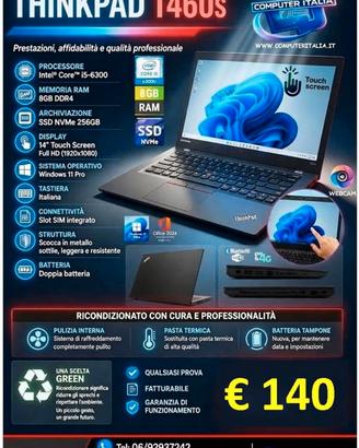 LENOVO T460s 14" TOUCH i5/8GB/ SSD WIN11 PRO SIM4G