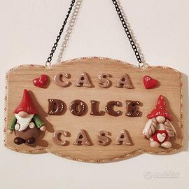 Targhetta di benvenuto con gnomi