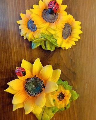 calamite con girasoli e coccinella