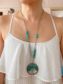 Collana "Albero della Vita" con Pietre Turchesi