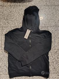 Felpa nera con cappuccio zip taglia M