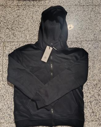 Felpa nera con cappuccio zip taglia M