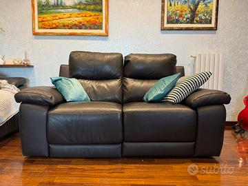 Divano Poltronesofà 2 posti, Vera Pelle con Relax