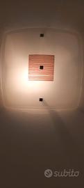 lampada da parete di vetro con murrina a righe 