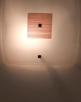 lampada da parete di vetro con murrina a righe 