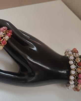bracciale+anello a fascia agata ,ottone 