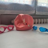 2 paia di occhialini e cuffia decathlon bimba  