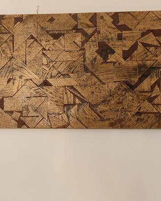 quadro intarsio in legno anticato 