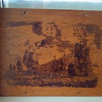 Pirografia su legno realizzata a mano