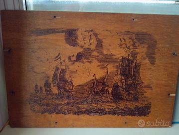 Pirografia su legno realizzata a mano