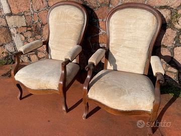 Coppia Poltrone Luigi Filippo (Modello Voltaire)