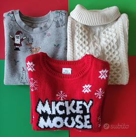 Maglioni felpe Natale 6-7 anni Disney