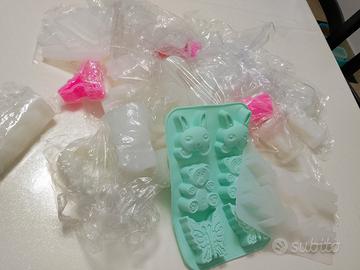lotto 70 stampi silicone resina gesso saponi cera