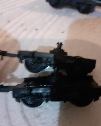 coppia carrelli modellismo ferroviario h0 