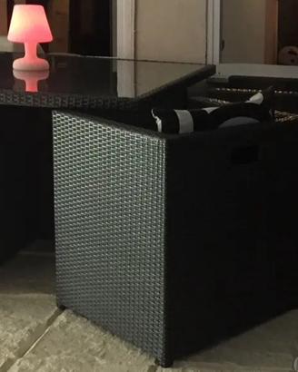 Tavolo rattan grigio scuro